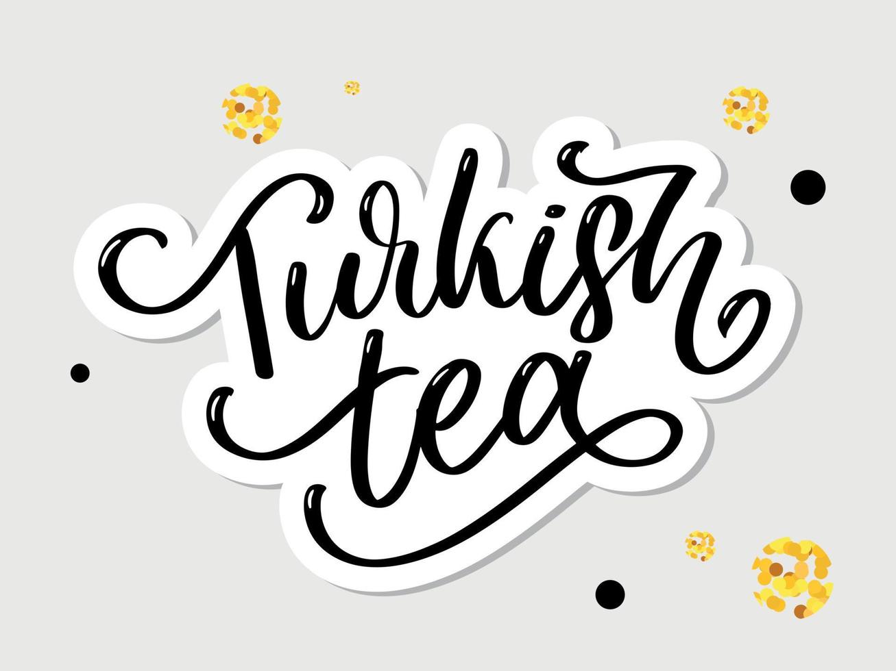 Turkish traditions of tea ceremony. Tea time. Decorative elements for your design. Vector Illustration with oriental cup on white background.
