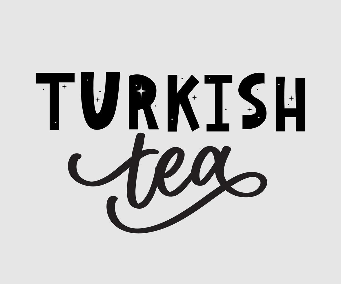 Turkish traditions of tea ceremony. Tea time. Decorative elements for your design. Vector Illustration with oriental cup on white background.