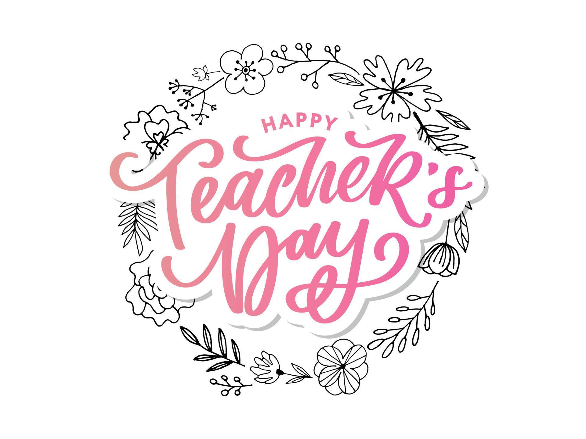 Handlettering Feliz Día Del Maestro Ilustración Vectorial Gran Tarjeta Handlettering Feliz Día Del Maestro Ilustración Vectorial Gran Tarjeta