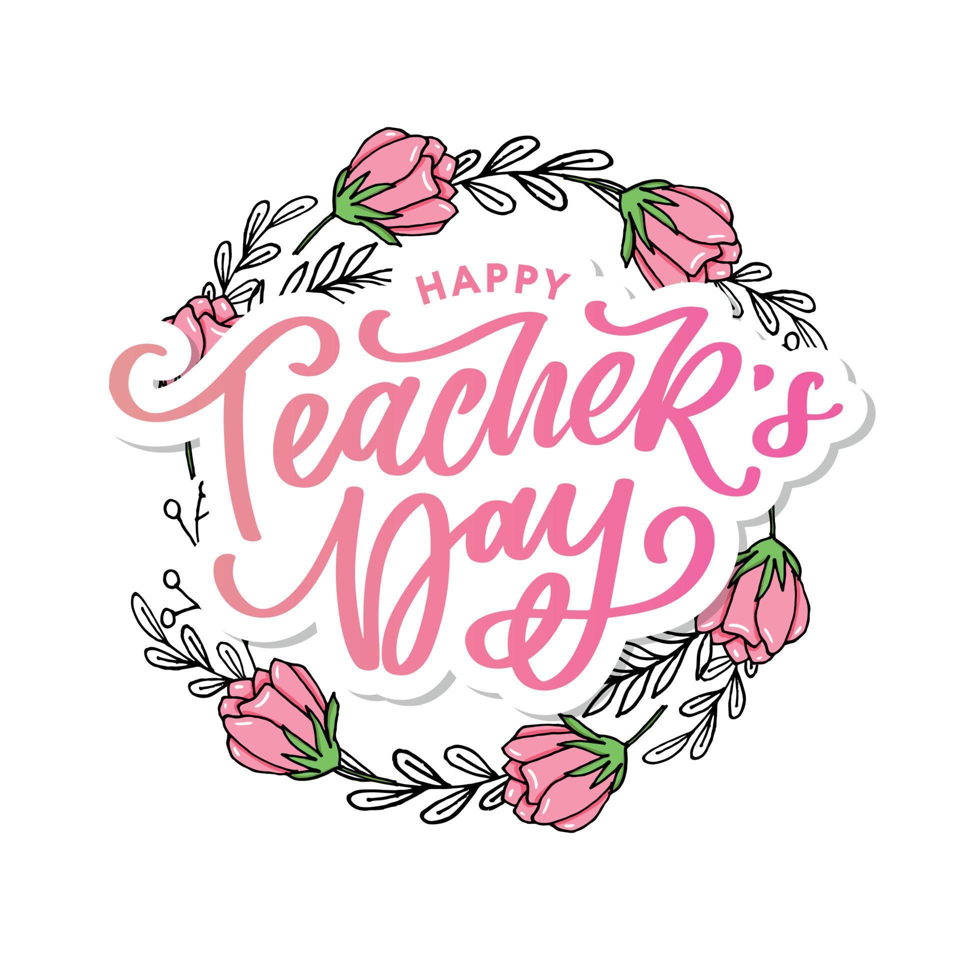 Handlettering Feliz Día Del Maestro Ilustración Vectorial Gran Tarjeta Handlettering Feliz Día Del Maestro Ilustración Vectorial Gran Tarjeta