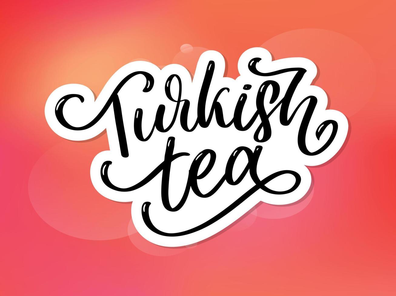 Turkish traditions of tea ceremony. Tea time. Decorative elements for your design. Vector Illustration with oriental cup on white background.