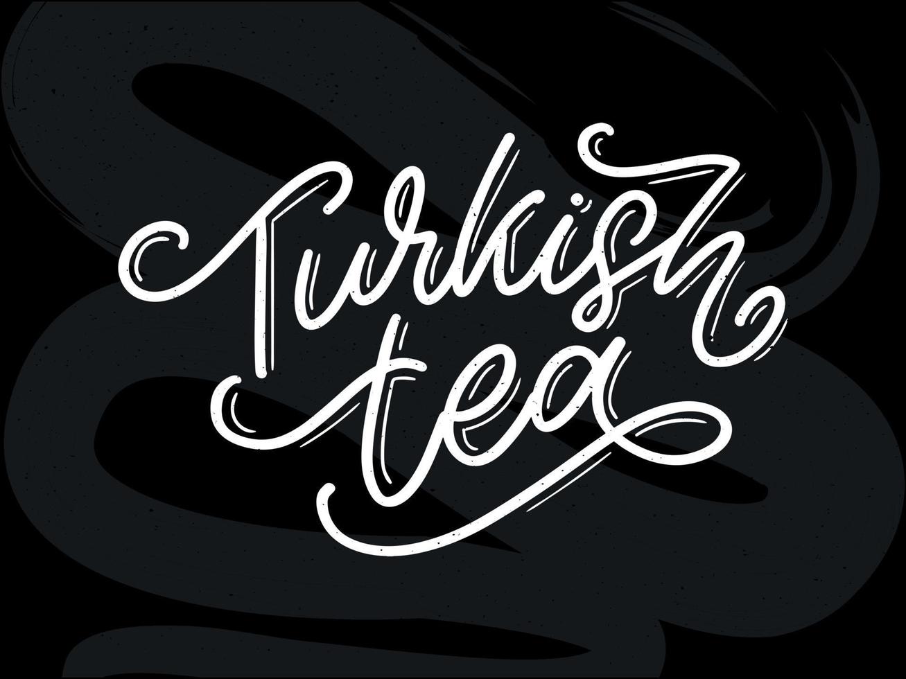 Turkish traditions of tea ceremony. Tea time. Decorative elements for your design. Vector Illustration with oriental cup on white background.