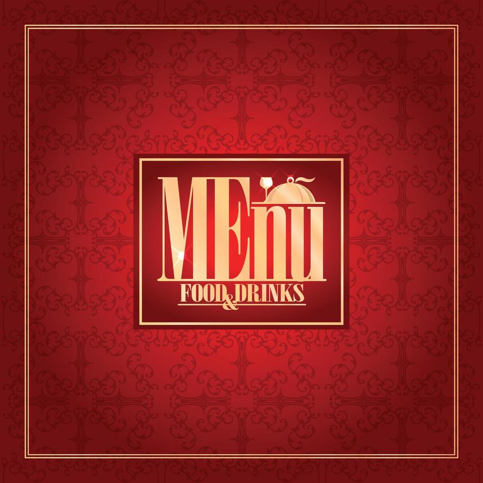 Menu for restaurant in baroque, vintage style. Food and drinks menu card vector