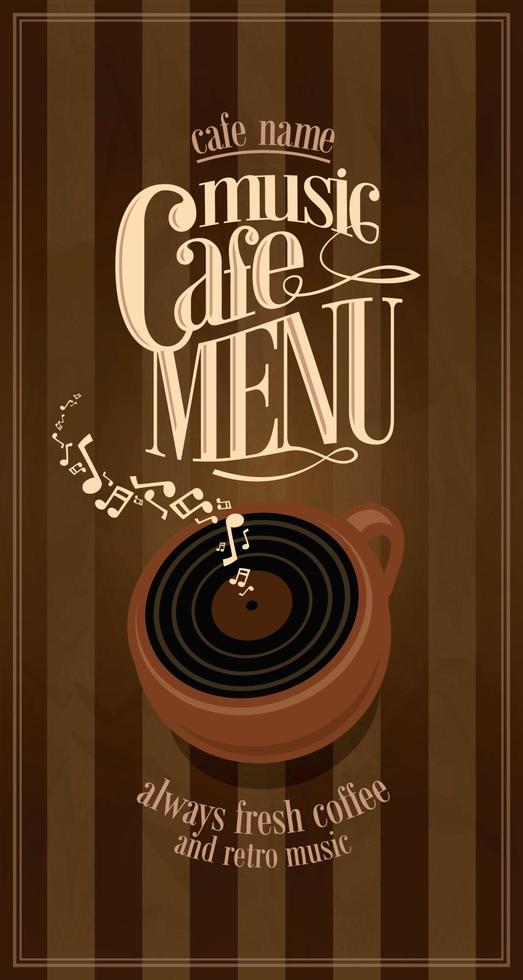 menú de café largo de música retro vector