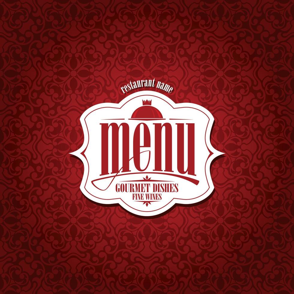 Vintage menu. Gourmet dishes fine wines vector