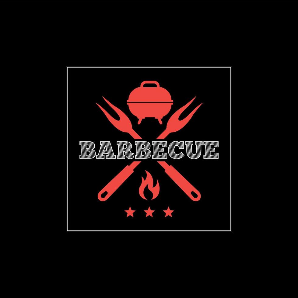 Barbecue menu background. Food or grill design template vector