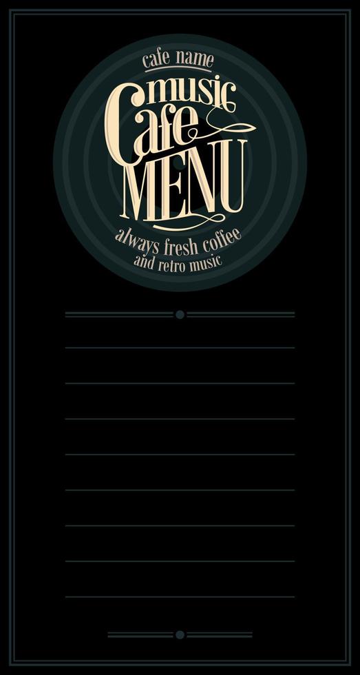 Coffee Menu music black long vector