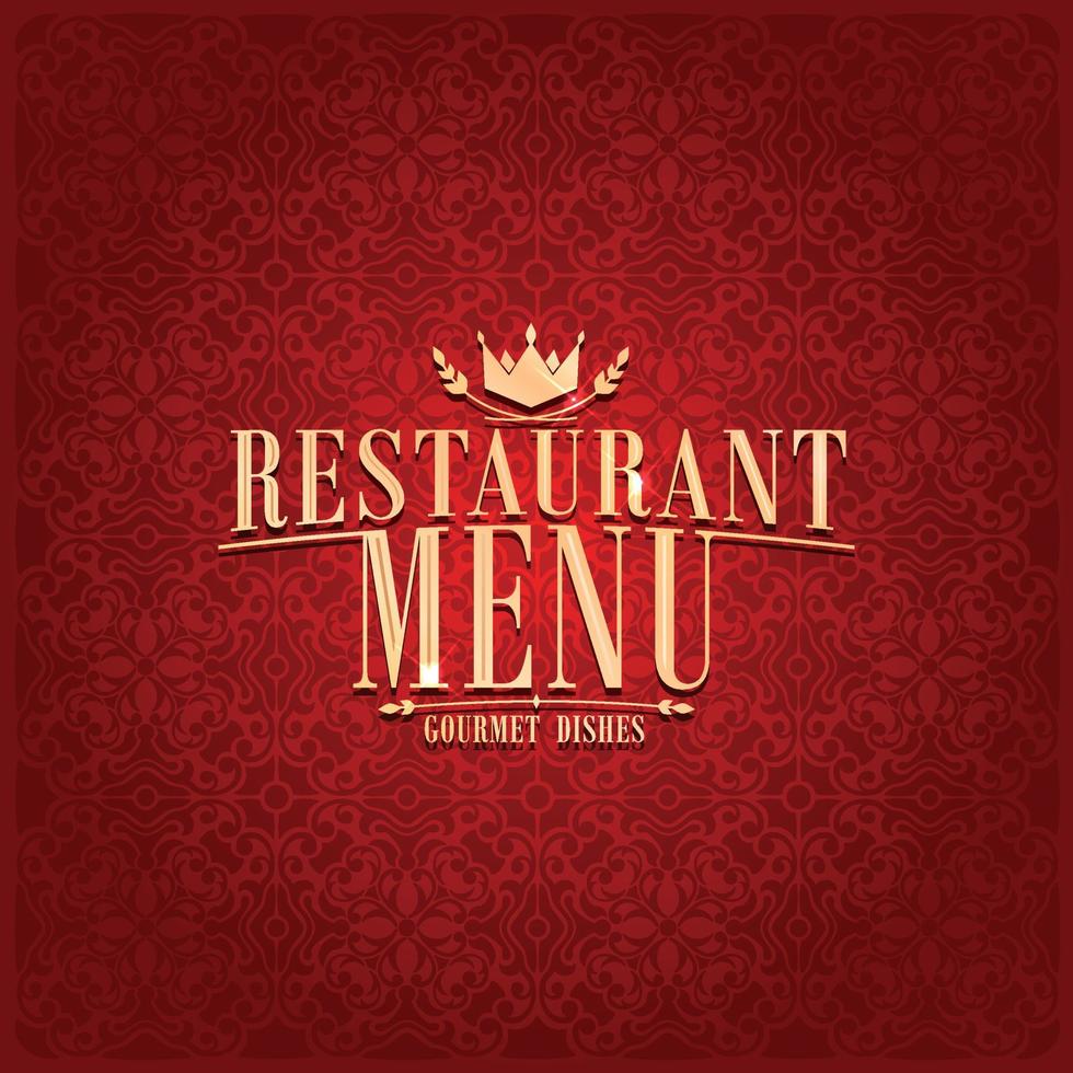 Platos gourmet de menú de restaurante retro rojo vintage. ilustración vectorial vector