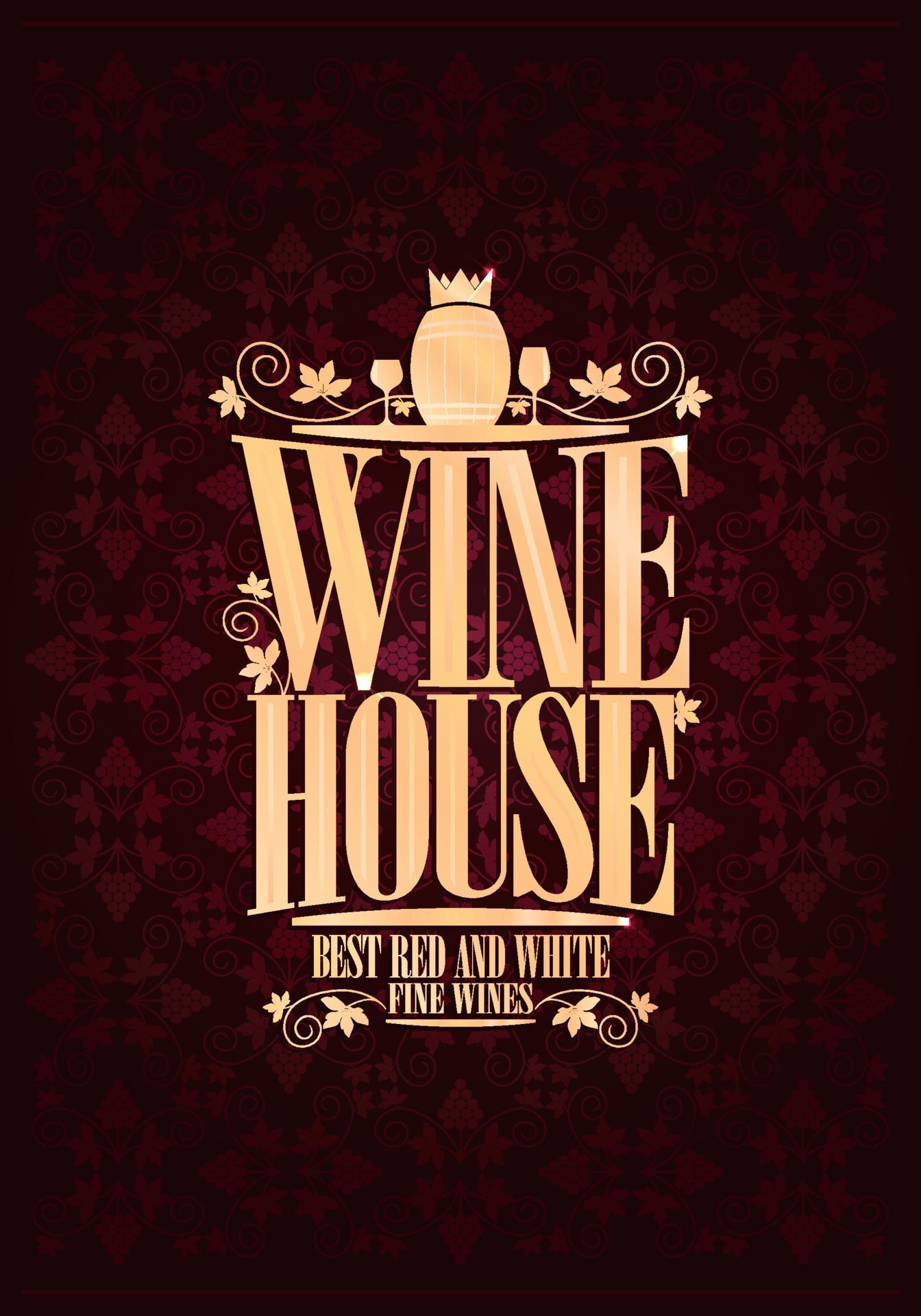 Design vintage Wine House menu card 12524278 Vector Art at Vecteezy