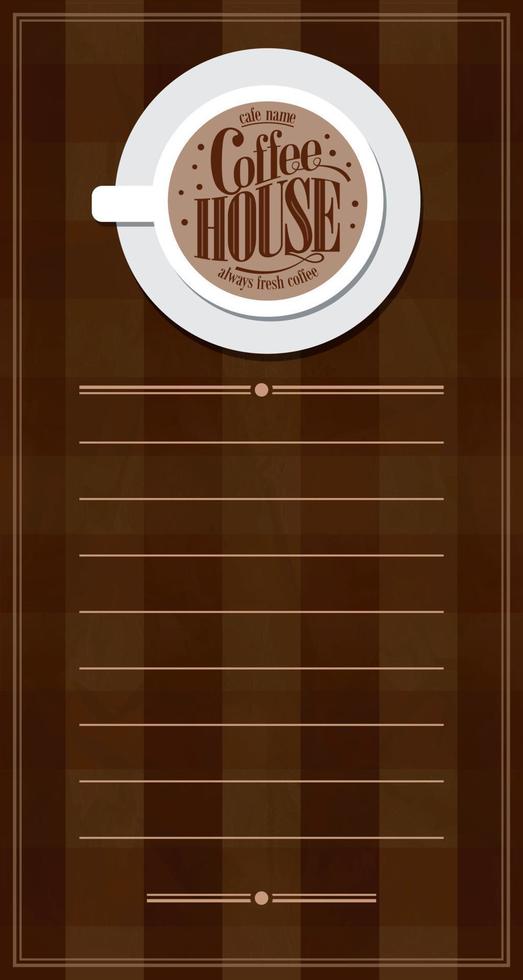 Coffee house retro long menu vector