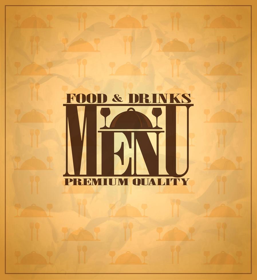 Restaurant food and drinks menu, retro design style vector