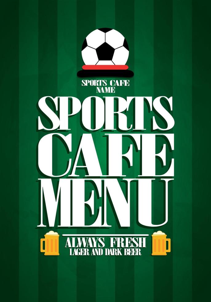 Sports cafe menu vector