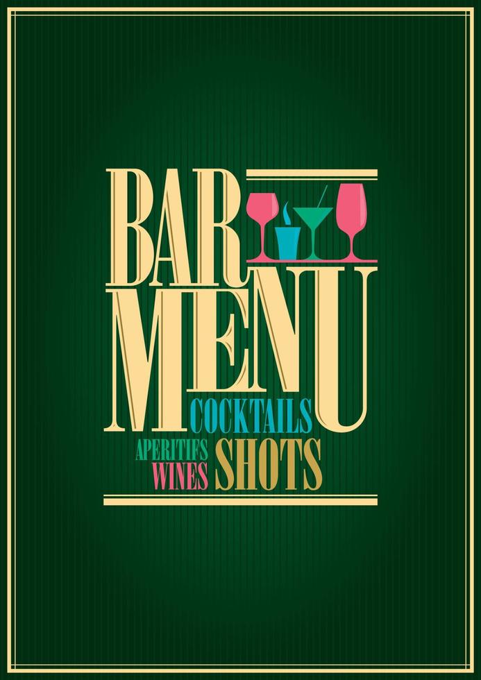 Restaurant or wine and cocktails bar menu design vector