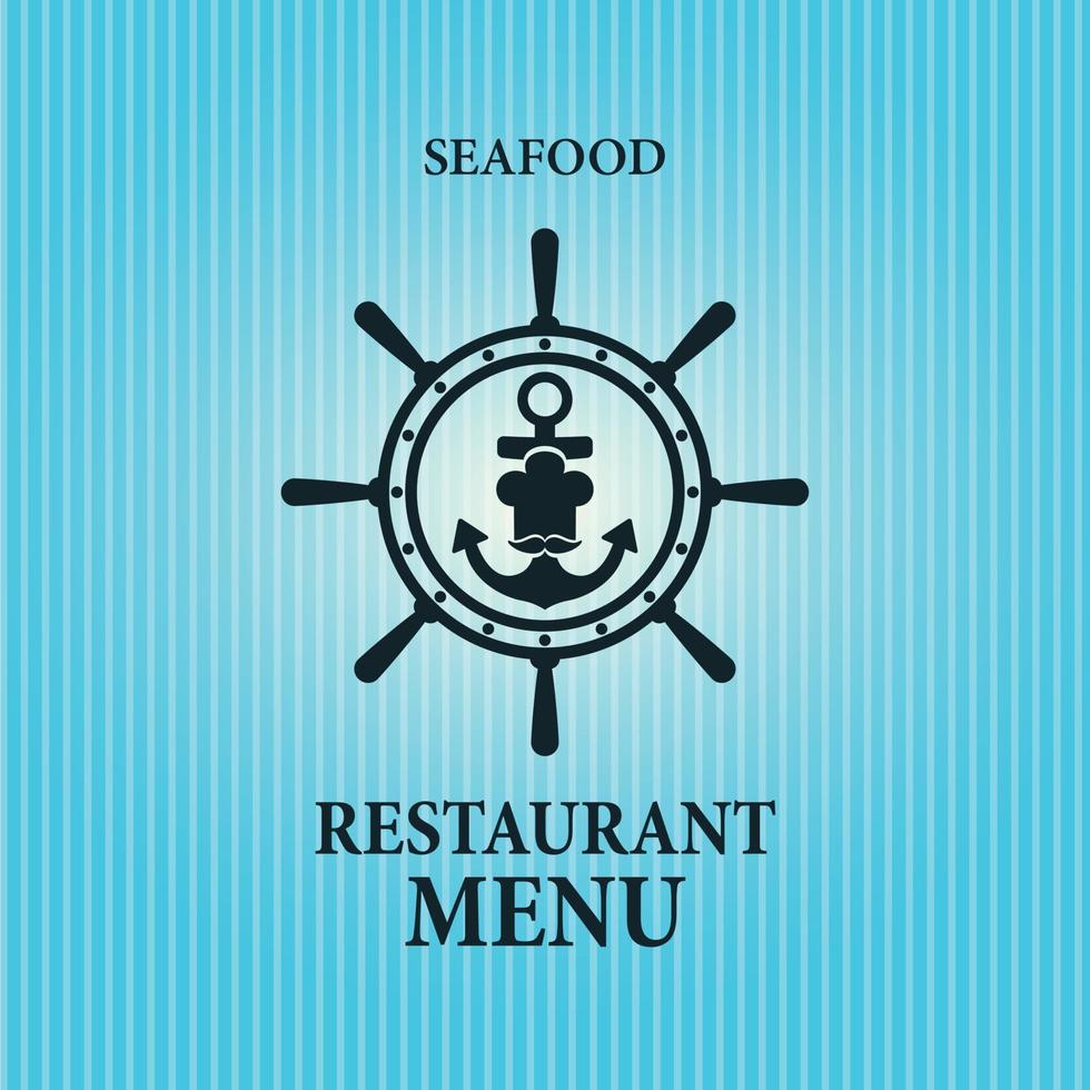 Restaurant menu seafood on a retro style design vector