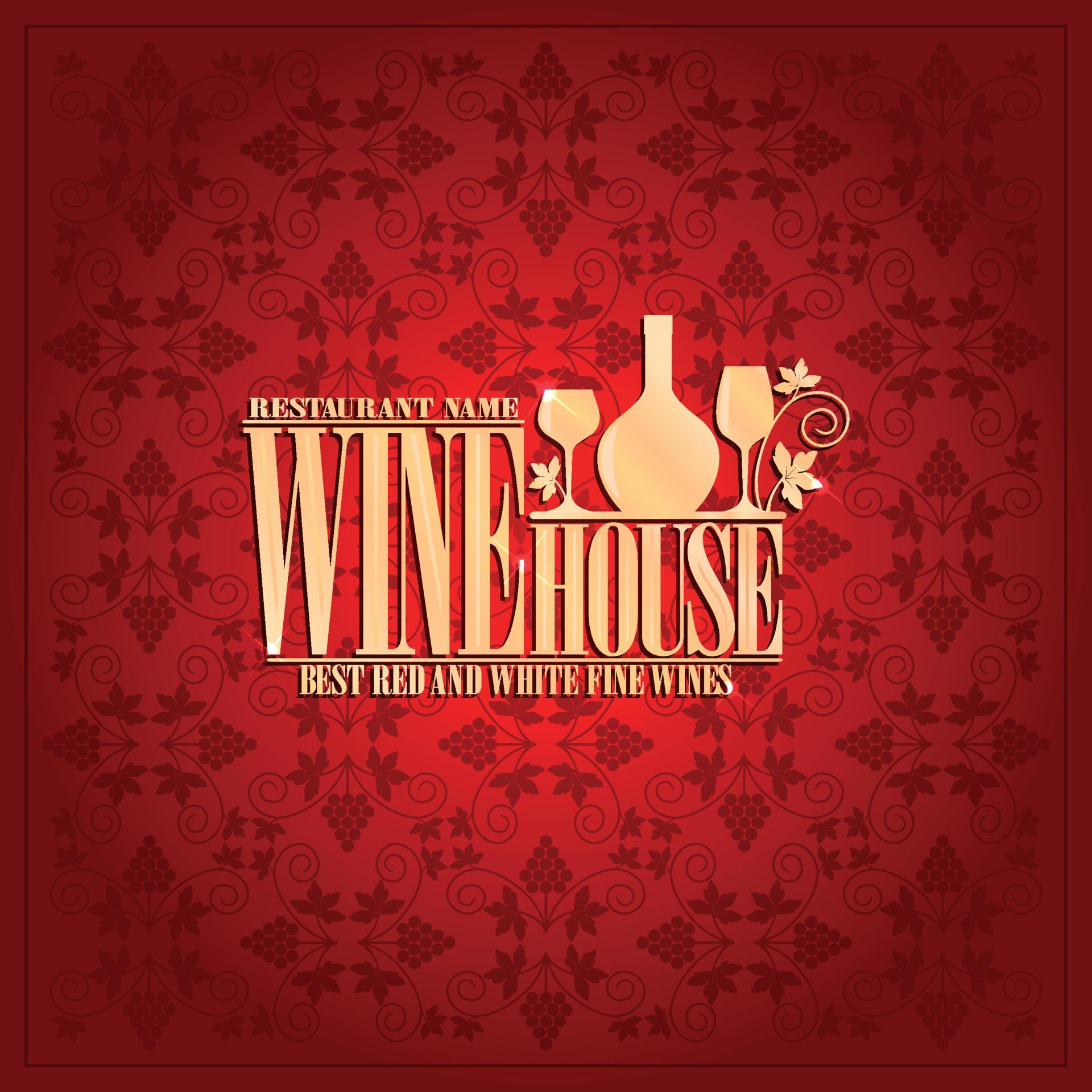 Wine house menu Vintage design card 12524334 Vector Art at Vecteezy
