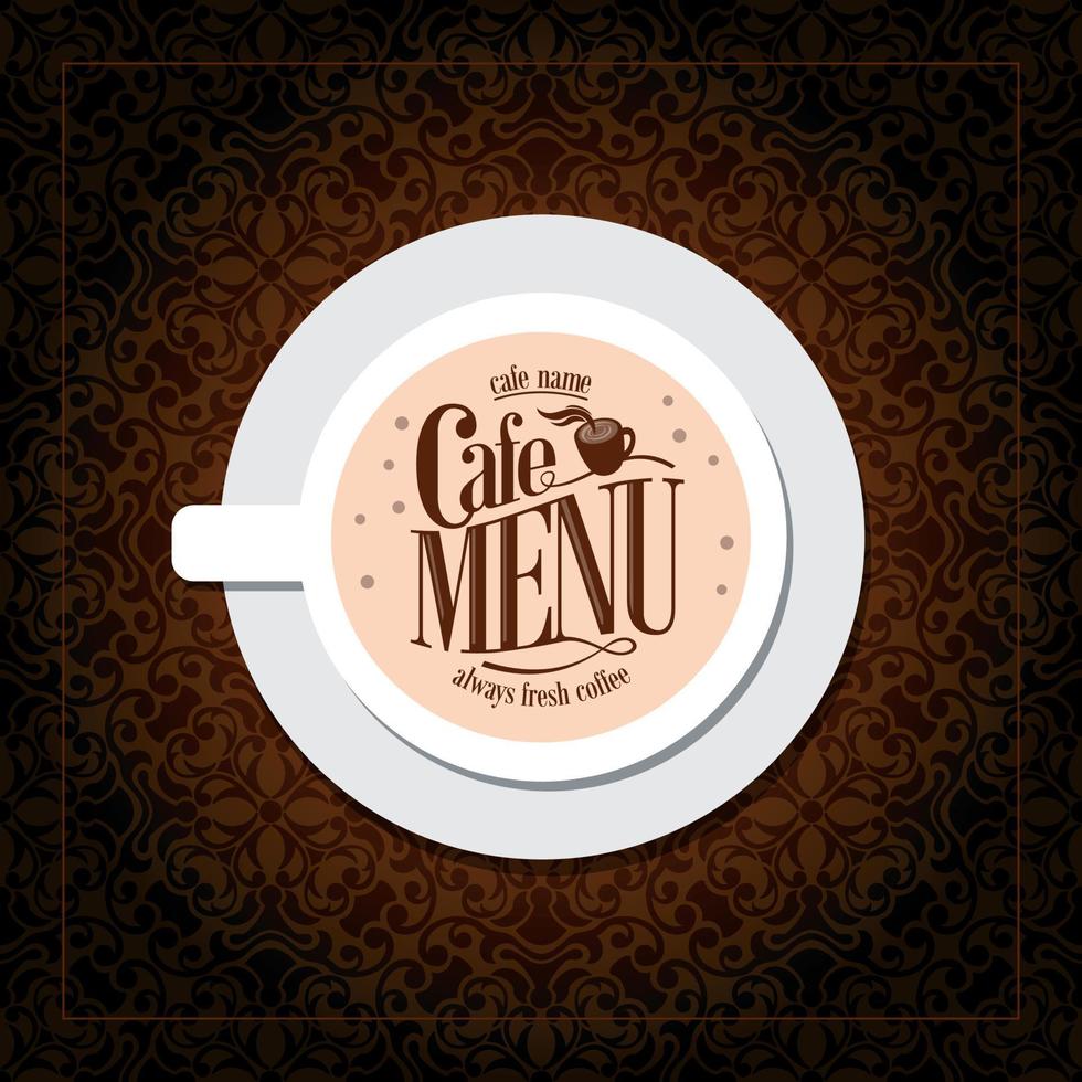 Baroque Cafe Menu always fresh coffee vector