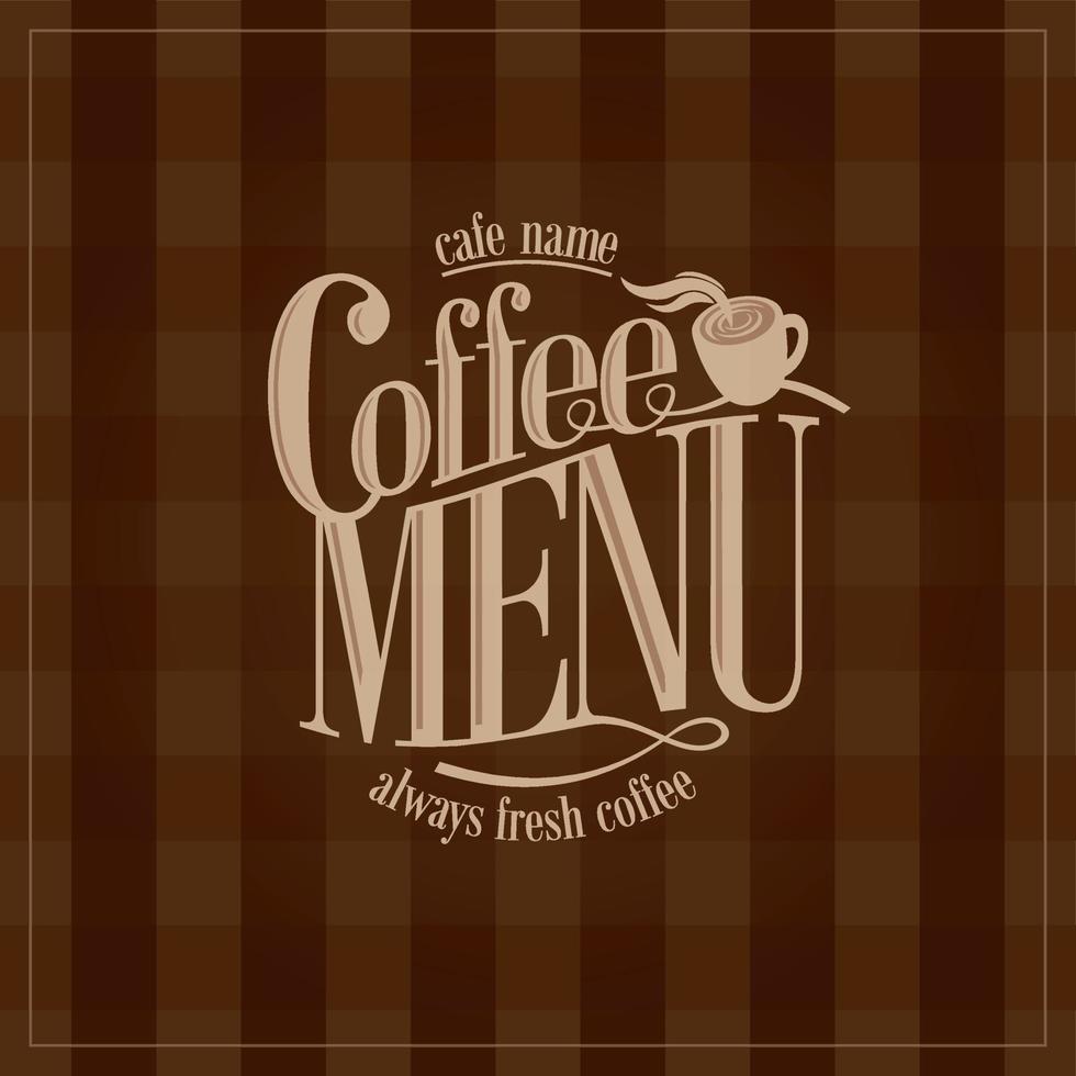 menú de café café siempre fresco vector