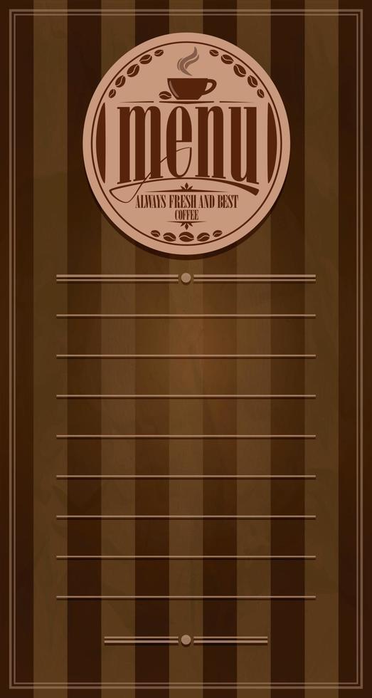 Coffee Menu long retro vector