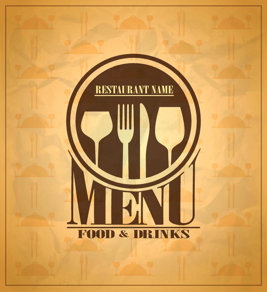 Retro paper menu food and drinks vector