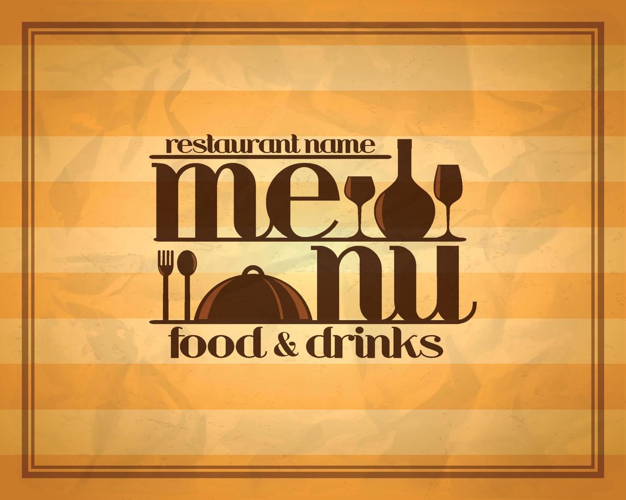 Food and drinks restaurant retro menu concept design style vector