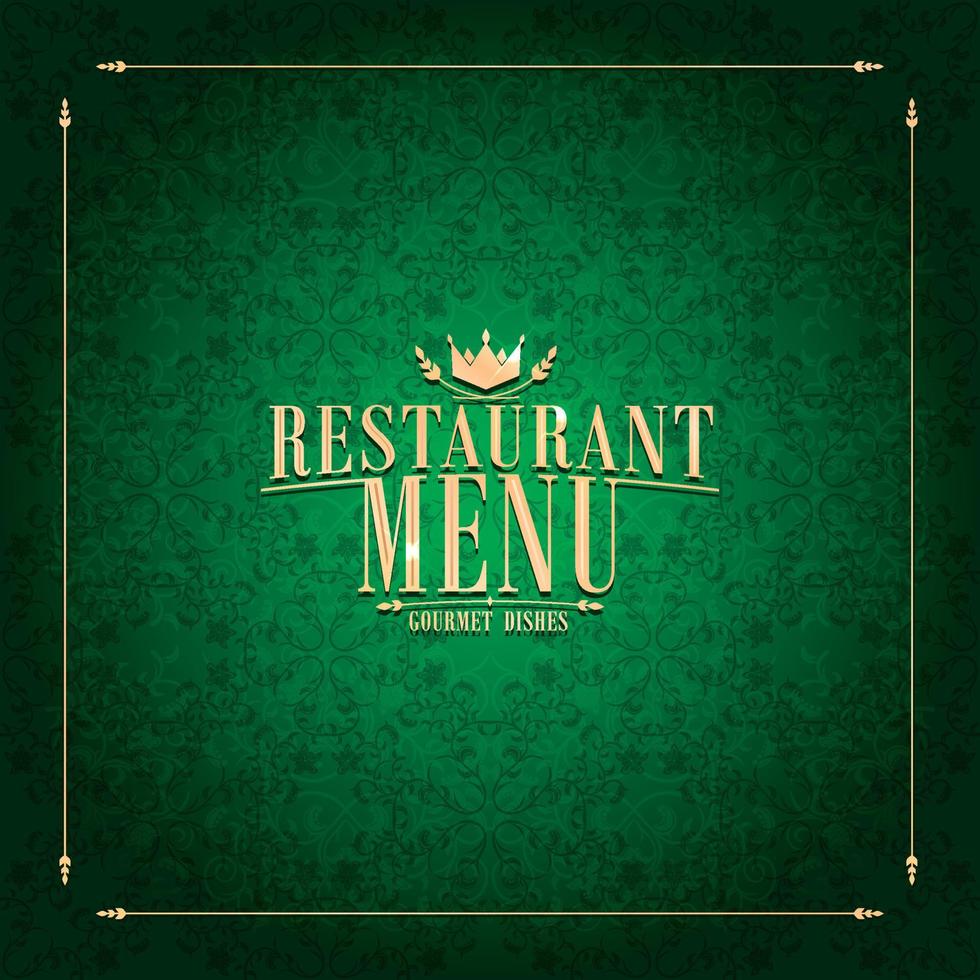 Restaurant Menu design ,vintage green card vector