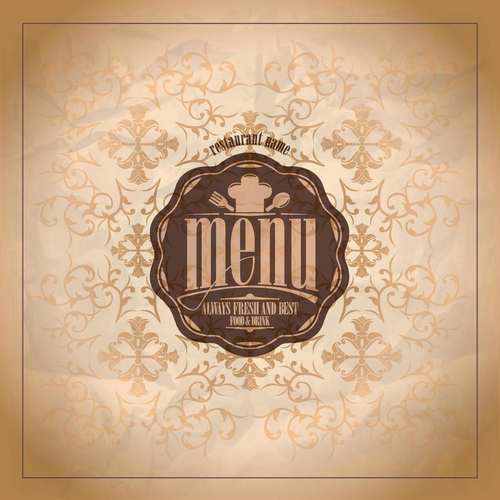 Restaurant retro paper menu design style vector