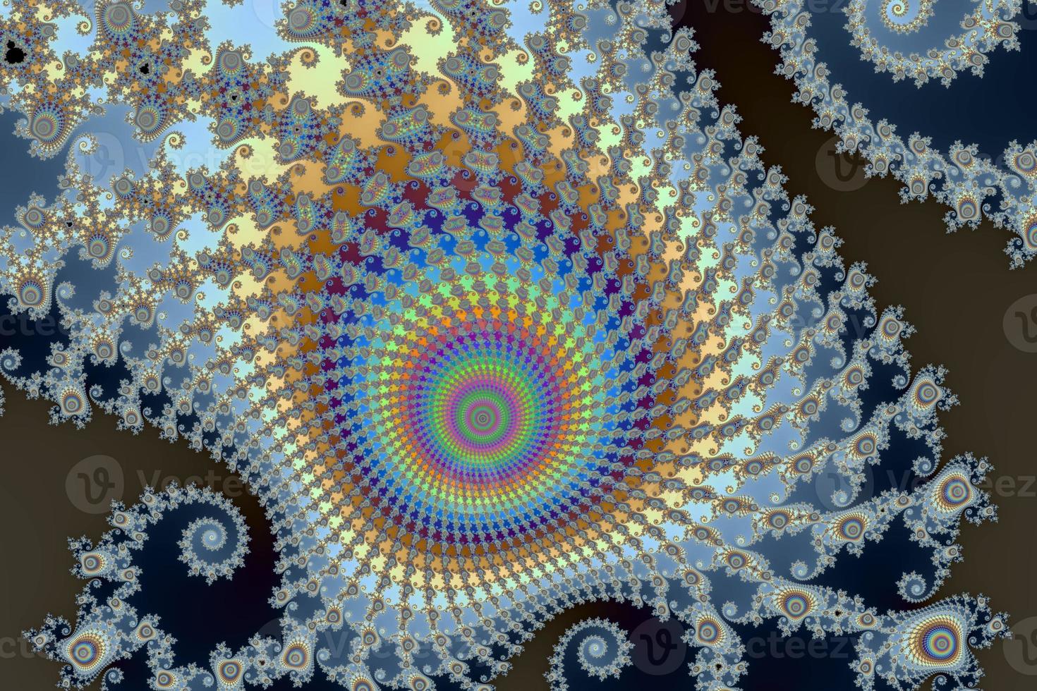 Beautiful zoom into the infinite mathematical mandelbrot set fractal. photo