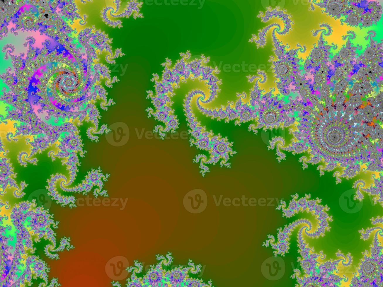 hermoso zoom fractal en el conjunto matemático infinito de mandelbrot foto