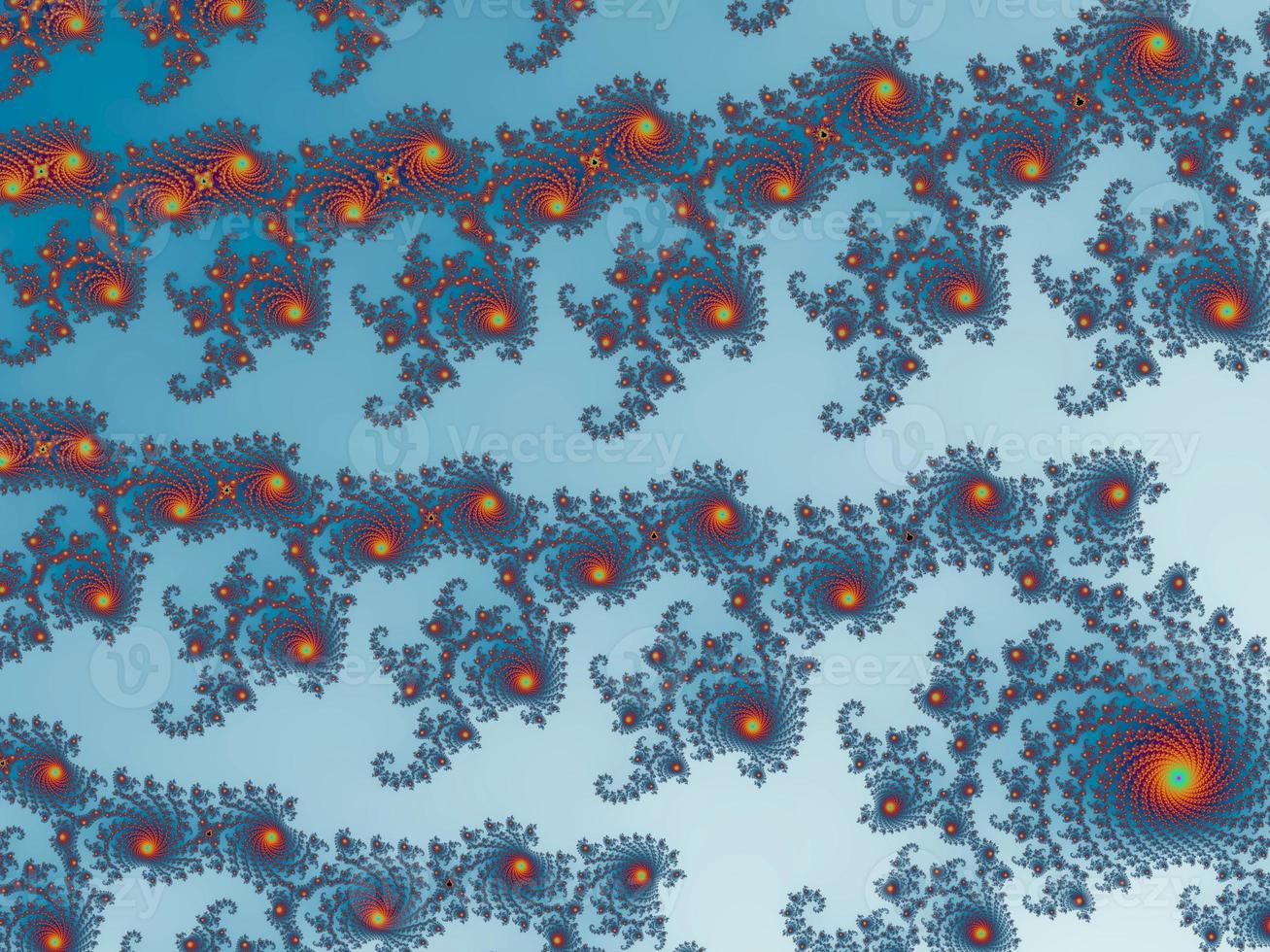 3D-Illustration of a beautiful zoom into the infinite mathematical mandelbrot set fractal. photo