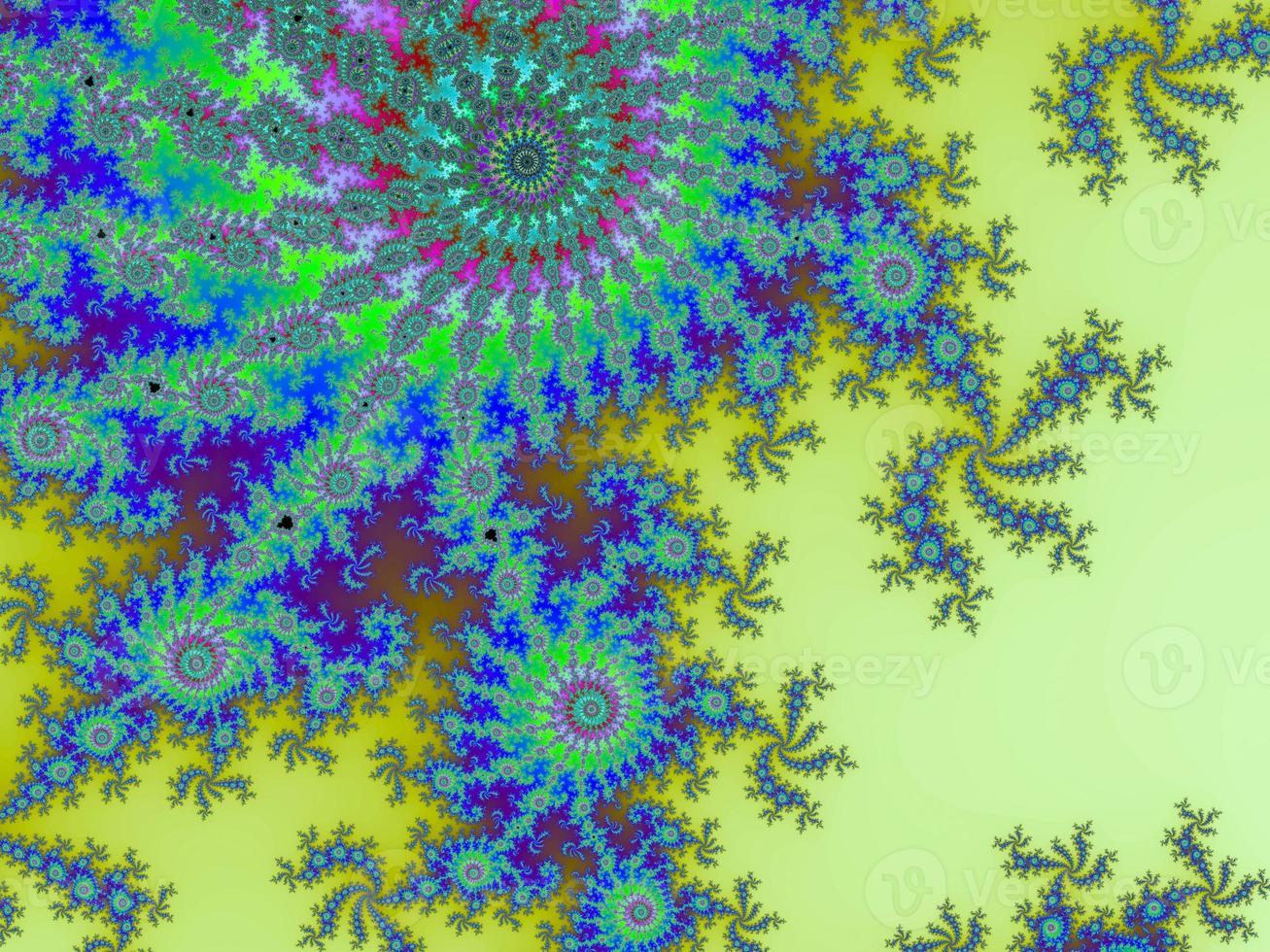 3D-Illustration of a beautiful zoom into the infinite mathematical mandelbrot set fractal. photo