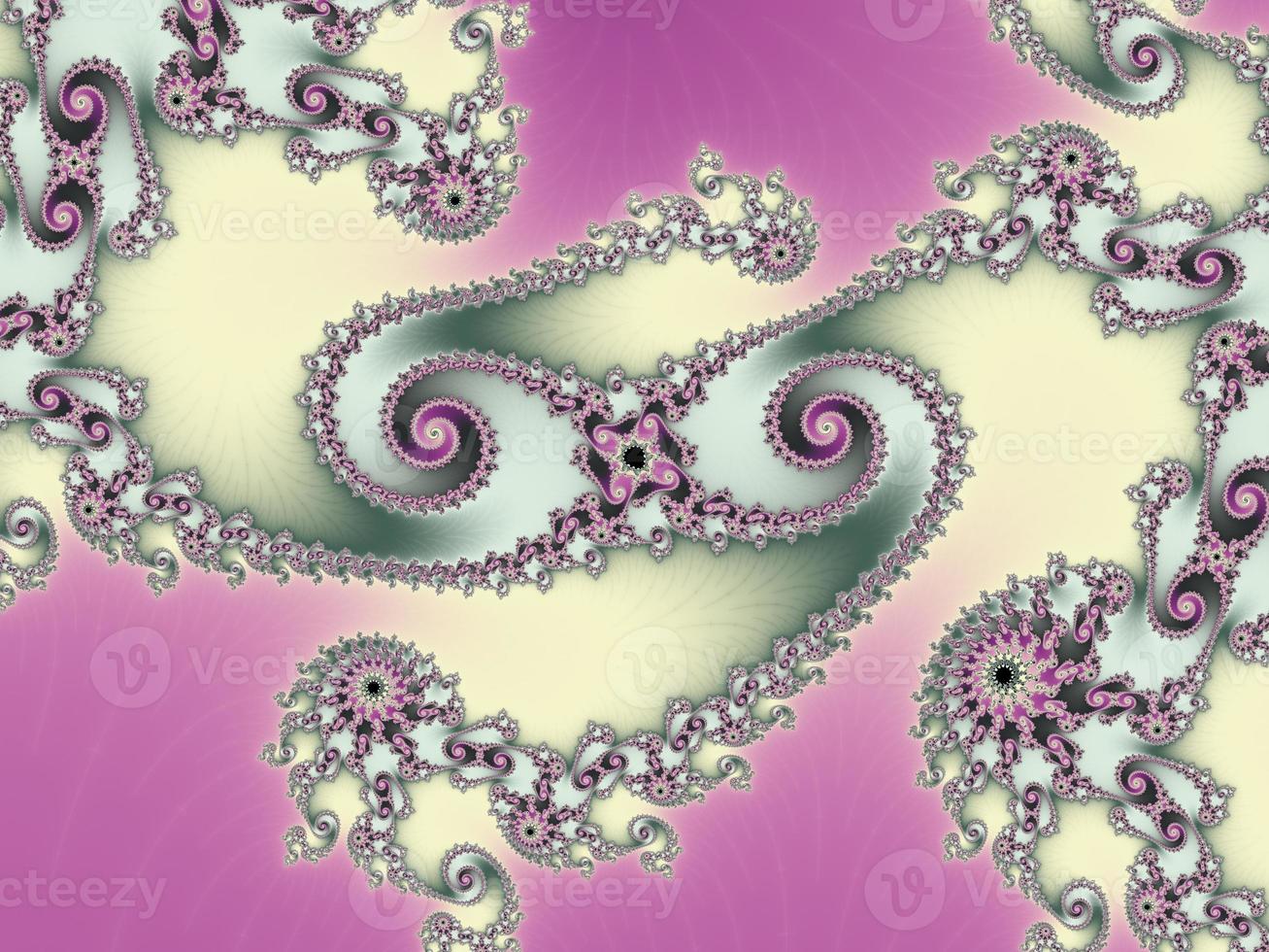 Beautiful zoom into an infinite mathematical fractal set. photo