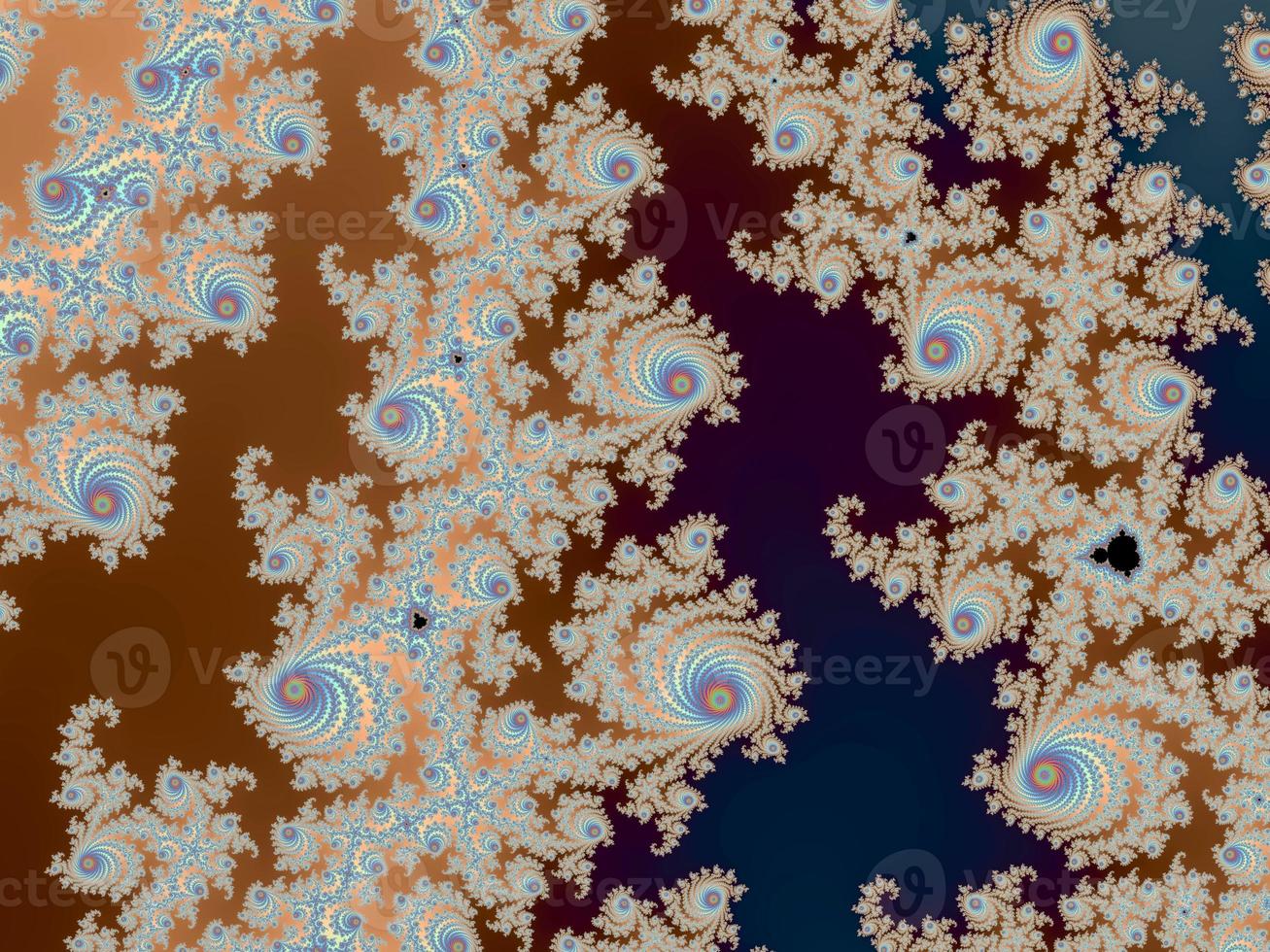 3D-Illustration of a beautiful zoom into the infinite mathematical mandelbrot set fractal. photo