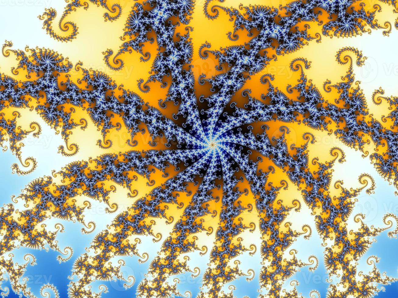Beautiful zoom into an infinite mathematical fractal set. photo