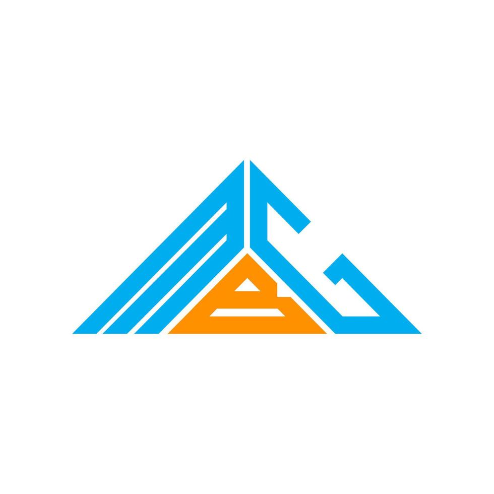 diseño creativo del logotipo de la letra mbg con gráfico vectorial, logotipo simple y moderno de mbg en forma de triángulo. vector