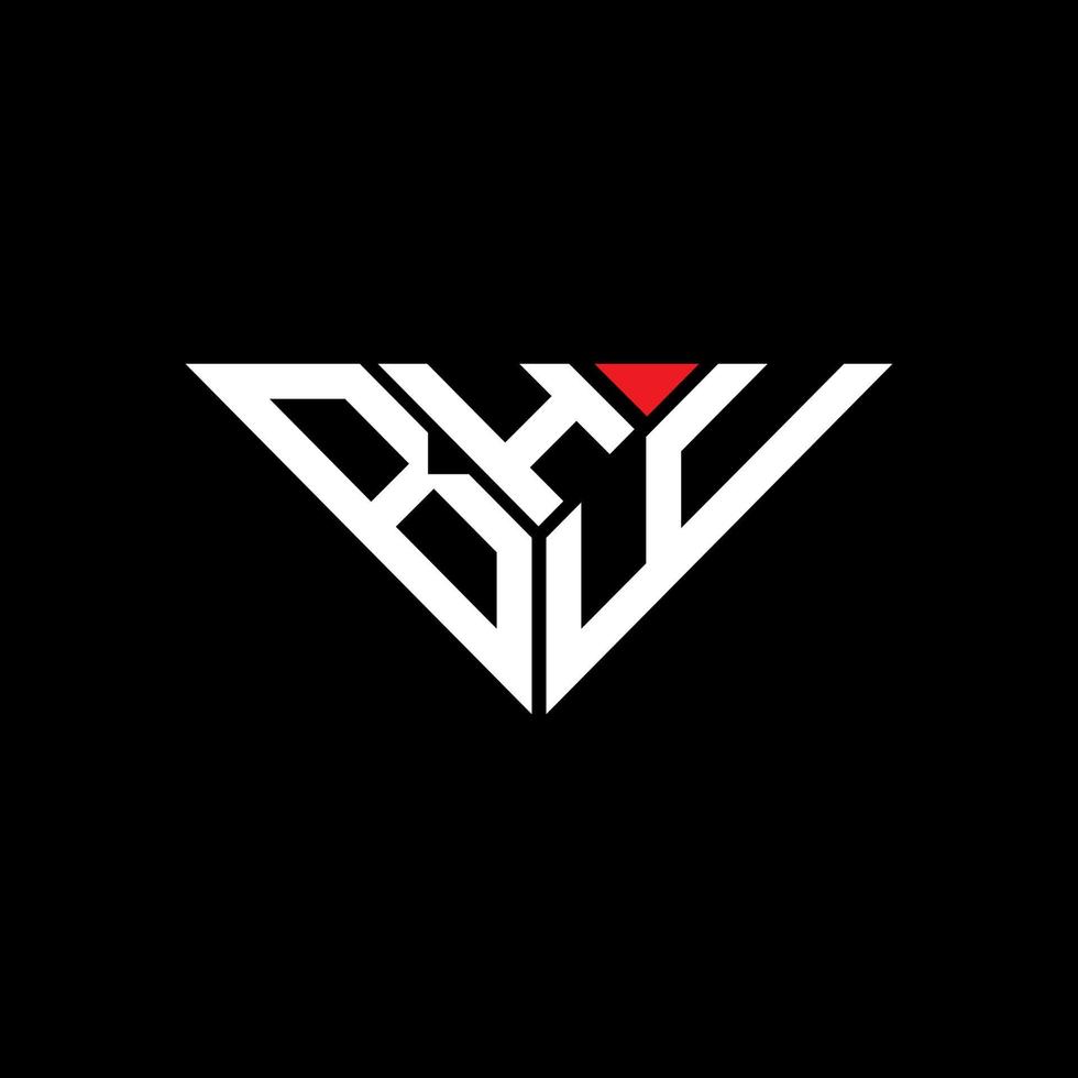 diseño creativo del logotipo de la letra bhy con gráfico vectorial, logotipo simple y moderno de bhy en forma de triángulo. vector