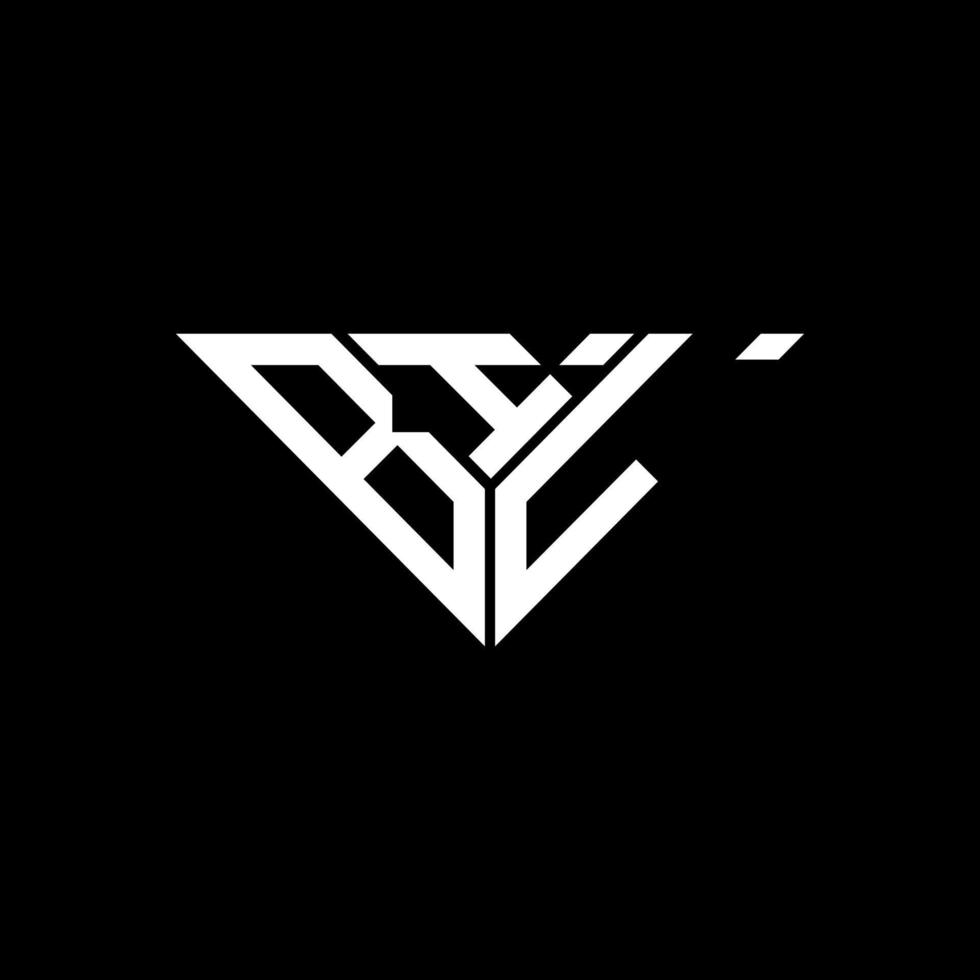 diseño creativo del logotipo de la letra bil con gráfico vectorial, logotipo simple y moderno de bil en forma de triángulo. vector