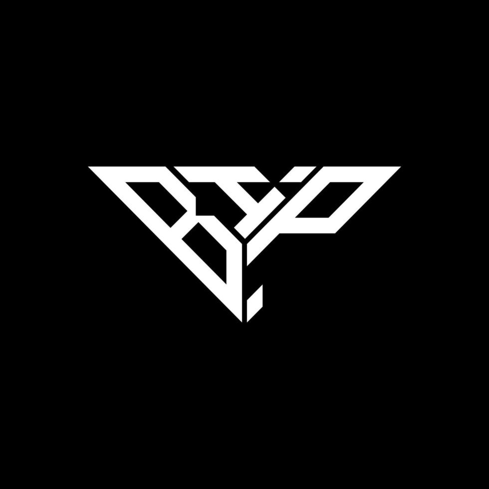 diseño creativo del logotipo de la letra bip con gráfico vectorial, logotipo bip simple y moderno en forma de triángulo. vector