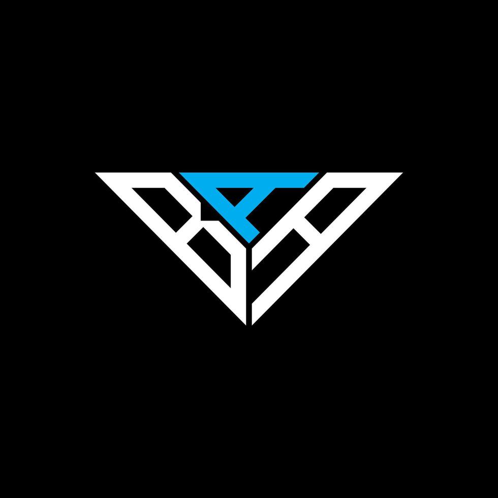 BAA letter logo creative design with vector graphic, BAA simple and modern logo in triangle shape.