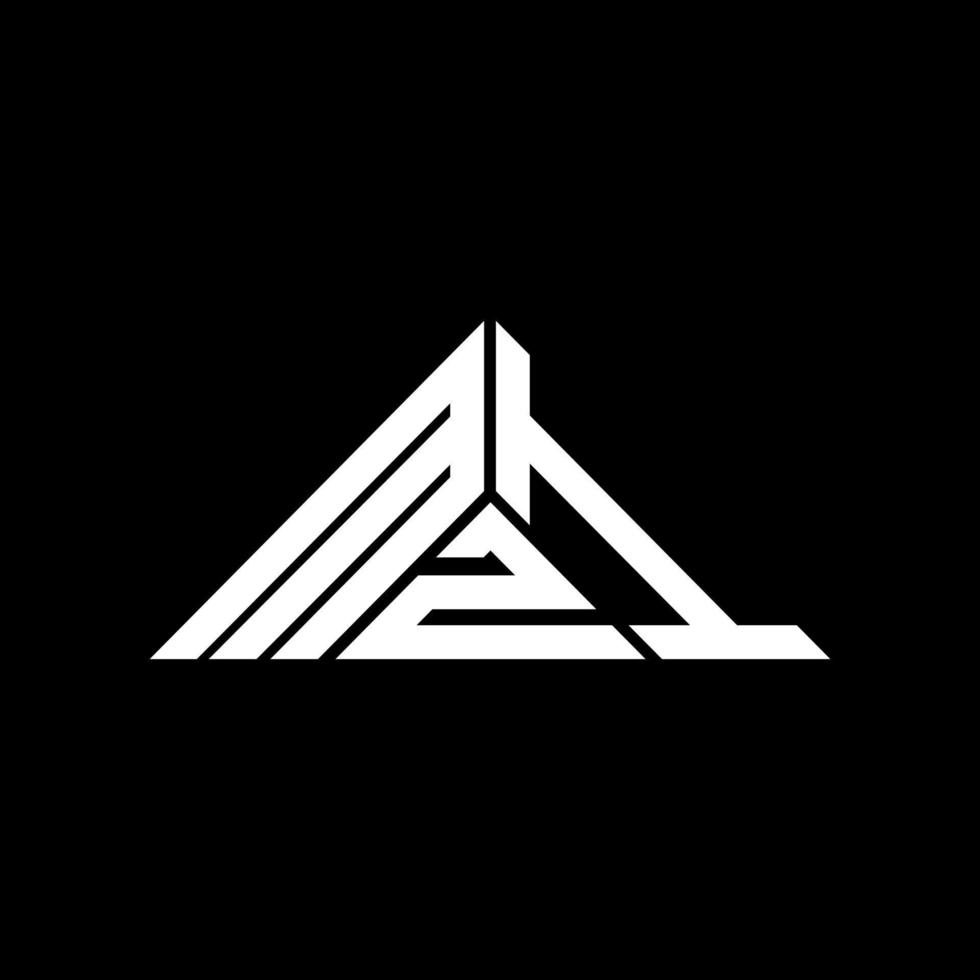Diseño creativo del logotipo de letra mzi con gráfico vectorial, logotipo simple y moderno de mzi en forma de triángulo. vector