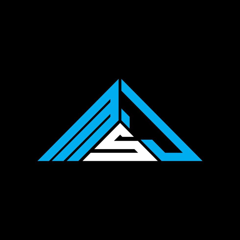 MSJ letter logo creative design with vector graphic, MSJ simple and modern logo in triangle shape.