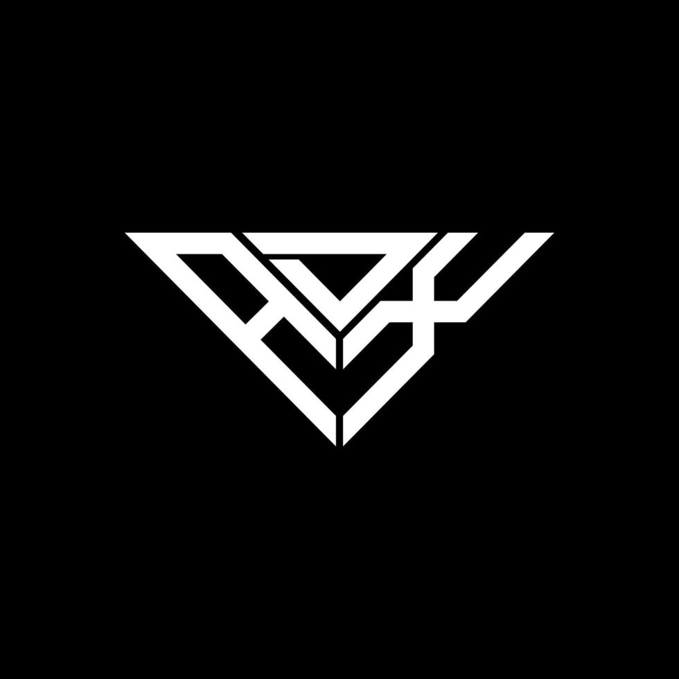 diseño creativo del logotipo de la letra adx con gráfico vectorial, logotipo adx simple y moderno en forma de triángulo. vector