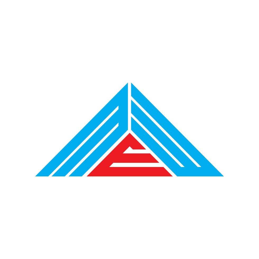 MEW letter logo creative design with vector graphic, MEW simple and modern logo in triangle shape.