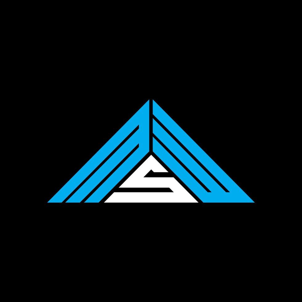 MSW letter logo creative design with vector graphic, MSW simple and modern logo in triangle shape.