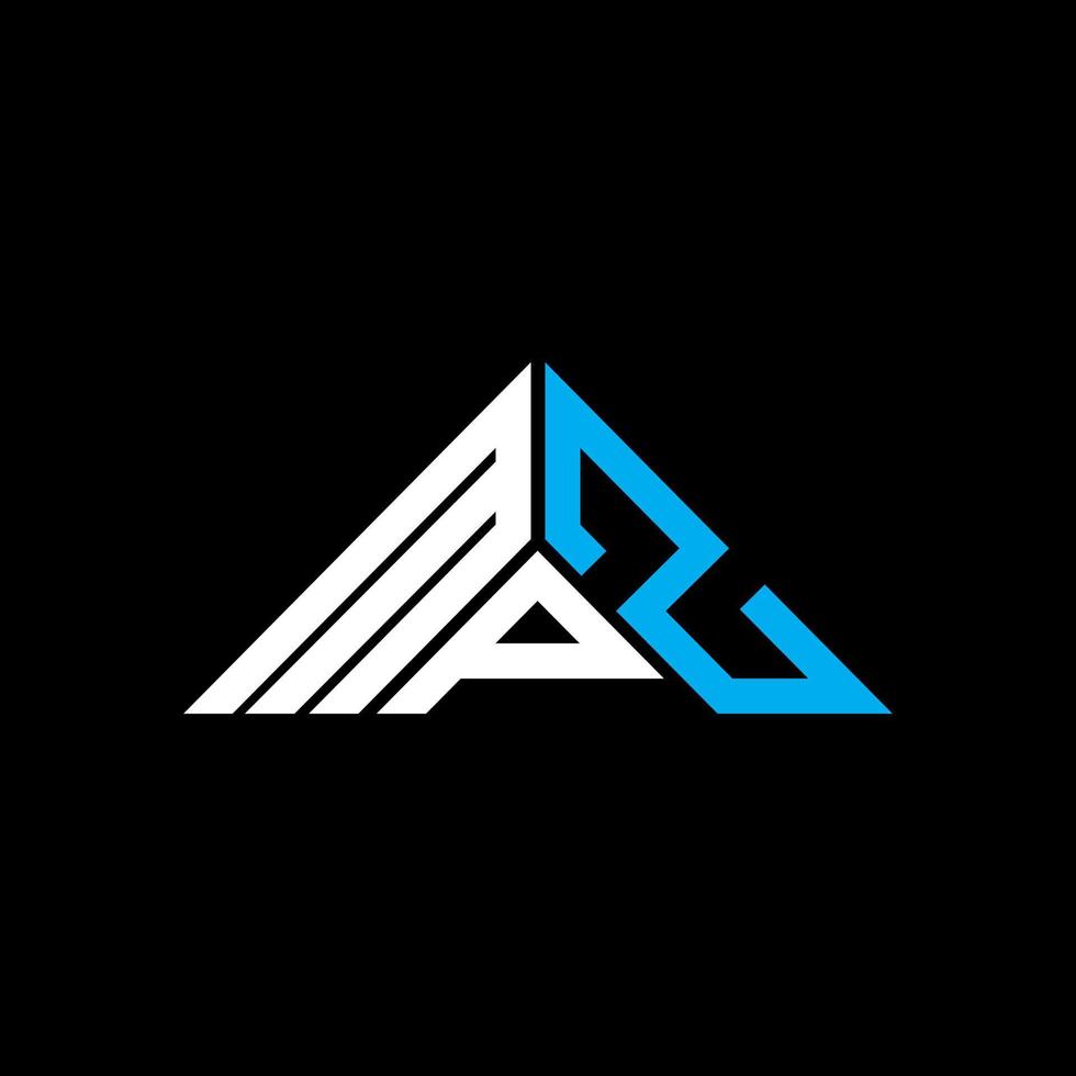 Diseño creativo del logotipo de letra mpz con gráfico vectorial, logotipo simple y moderno de mpz en forma de triángulo. vector