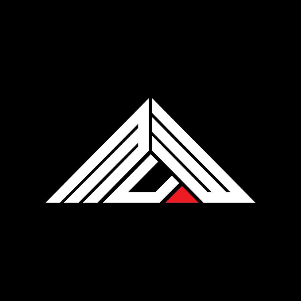 MUW letter logo creative design with vector graphic, MUW simple and modern logo in triangle shape.