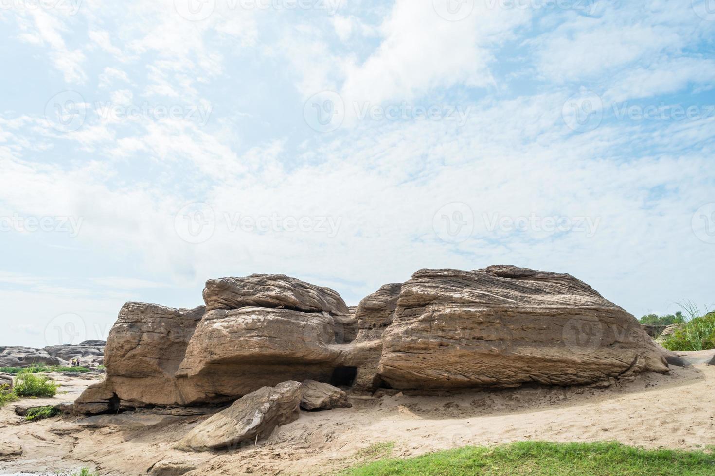 stone landscape, cloud and blue sky photo