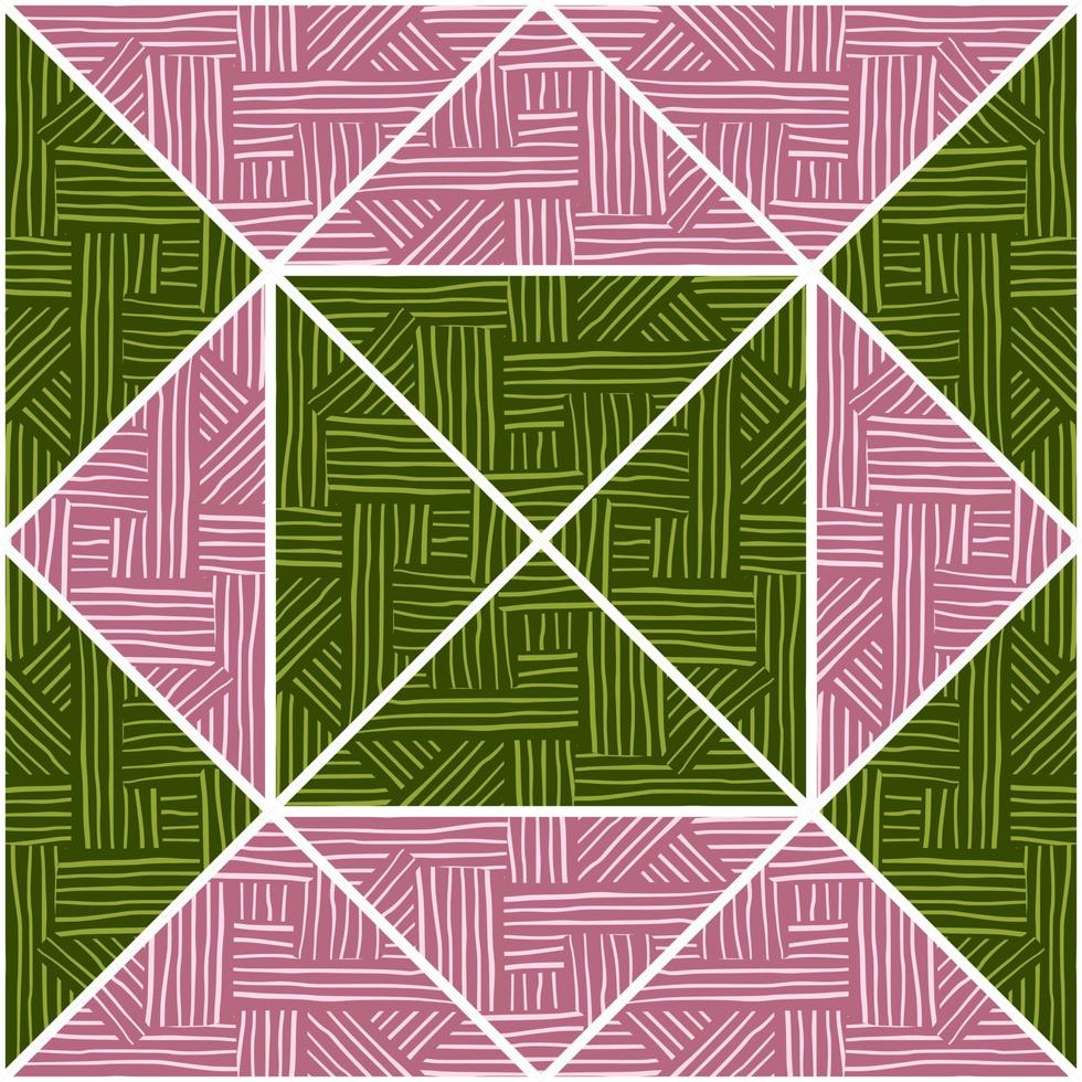Tribal lines mosaic seamless pattern. Creative stripes vintage ornament. Abstract geometric ethnic tile. vector