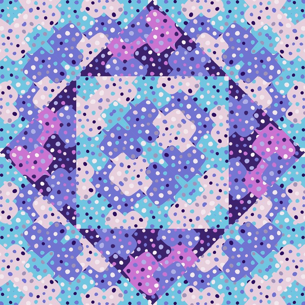 Creative labyrinth mosaic seamless pattern. Geometric maze wallpaper. Plus sign background. vector