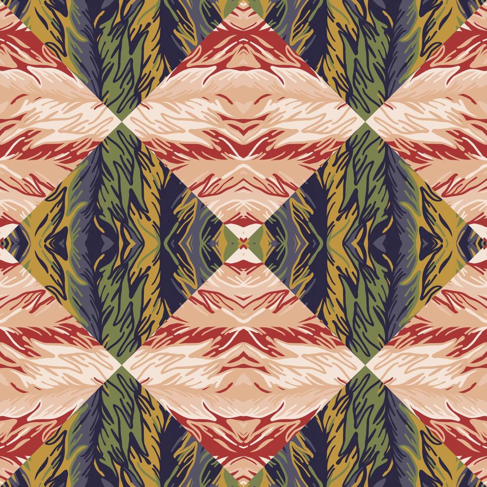 Abstract tribal mosaic seamless pattern. Creative geometric ethnic tile. vector