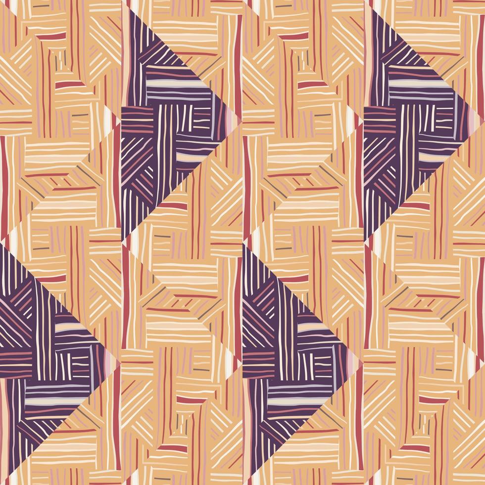 Creative stripes vintage ornament. Tribal lines mosaic seamless pattern. Abstract geometric ethnic tile vector